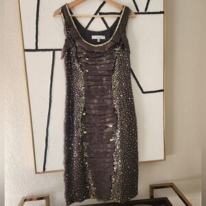 Carolina Herrera Couture Silk Sequin Embellished Dress Cocktail Party Sz 4